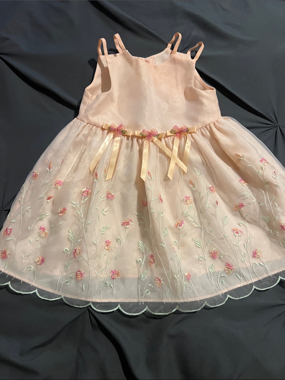 Jessica Ann Pink Floral Embroidered Party Dress